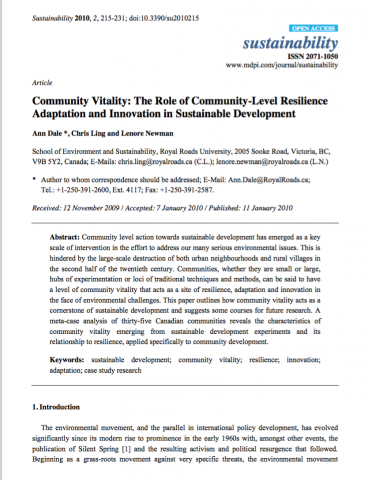 Community Vitality